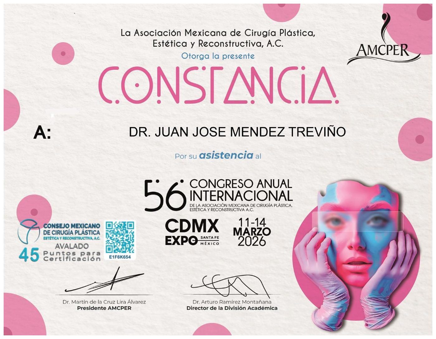 Constancia: 56 Congreso Anual Internacional